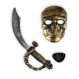 Pirate costume set with mask, eye patch, and sword
