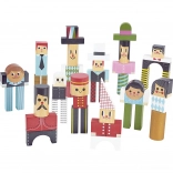 Vilac blocs en bois personnages, 50 pièces