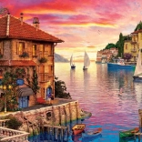 Puzzle kunstpuzzel mediterrane haven 1500 stukjes