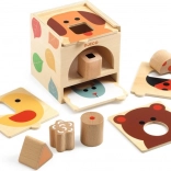 Puzzle d’encastrement en bois BoNBasic avec animaux