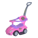 Kinderloopfiets met duwstang 3-in-1 BABY MIX Mega Car roze
