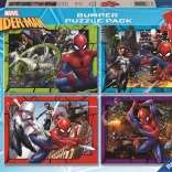 Puzzel Spiderman 4x100 stukjes