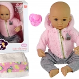 Realistische baby met accessoires en fopspeen, 40 cm