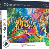 Puzzle TREFL UFT Color Splash : rencontre avec un tigre 500 pièces