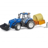 Bruder Tracteur New Holland T5.120 avec chargeur frontal et remorque