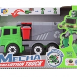 Transformerende vuilniswagenrobot 2-in-1 op batterijen