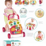Loopwagen duwwagen huisje pianino 4-in-1 roze
