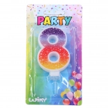 Party Candle Number 8 Stars