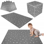 HUMBI XXL Foam Mat 180 × 120 cm, waterproof puzzle, grey triangles, 6 pieces