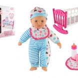 Puppe mit Wiege und Schnuller