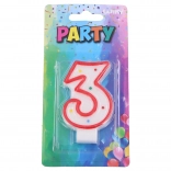 Party Candle Number 3 Red