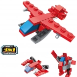 Qman jeu de construction Avion de pompier 3en1