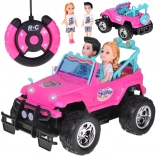 Pink RC Off-Road Car for Dolls with 2 Figures