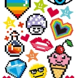 strijkafbeeldingen met pixelmotieven – 2 grote vellen