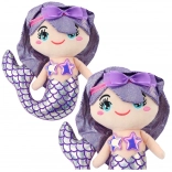Plush Mermaid with Holographic Tail Purple 25 cm