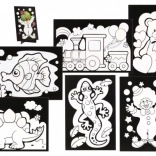 Scratch Art Picture 6pcs Color + 6pcs Stands in Box 19x22x6.5cm