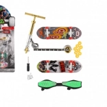 Set of Finger Skateboards and Scooter with Screw-On Accessories