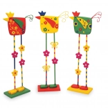 Decoratieve houten vogeltjes – set van 3 stuks