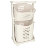 Zweistufiger fahrbarer Organizer für Wäsche und Spielzeug