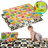 Humbi foldable foam play mat 2-in-1 XPE 180 × 120 cm – alphabet and high-contrast images