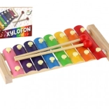 Kinderxylofoon van hout en metaal met stokjes 24 cm