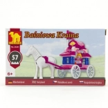 Dromader Building Set – Fairy Tale Carriage with White Horse, 57 Pieces