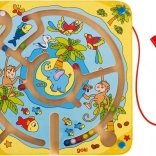 Labyrinthe en bois magnétique Goki Île pour enfants