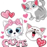 Strijkbare Stickers Schattige Katjes blad