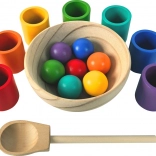 2Kids Toys boules et gobelets arc-en-ciel – set Montessori 7 couleurs