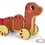 Petit dinosaure en bois à tirer