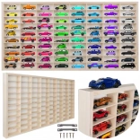 KRUZZEL wooden car display shelf with 80 compartments