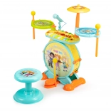 Kinder drums en toetsenbord 2-in-1 met microfoon en LED