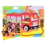 Houten puzzel brandweer 9 stukjes Bigjigs Toys