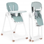 Children's high chair with adjustable height, double tray and eco-leather cover ECOTOYS – green