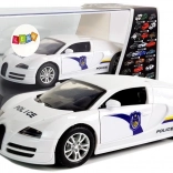 Polizeisportwagen mit Rückziehantrieb, Licht und Sound – weiß