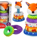 Pyramide éducative en peluche avec renard 27 cm