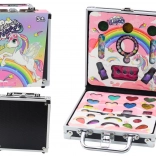 Cosmeticaset in koffertje met oogschaduws, glitters en nagellakken – zwart