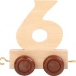 Wooden Train Set Carriage – Natural Number 6
