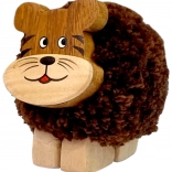 Figurine en bois XL Tigre avec pompon