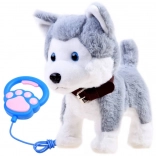 Interactive plush husky with leash and sounds