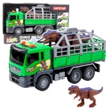 Camion de transport de dinosaures avec lumières et sons 1:14 vert