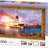 Puzzel met lijst en lijm 3in1 Meisjestoren 1000 stukjes