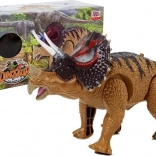 Interactive Triceratops Dinosaur, battery-powered, brown