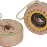 Wooden compass with spider motif GOKI