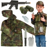 Children's Camouflage Soldier Costume with Disguise Set for 3-8 Years