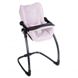 Siège auto et chaise haute 3‑en‑1 pour poupées, rose clair