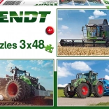schmidt puzzle tracteurs fendt 3×48 pièces