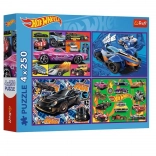 Puzzle 4×250 pièces HOT WHEELS