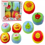 Set of Soft Baby Balls – Fruit Motifs, 4 pcs