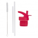 A Little Lovely Company stainless steel bottle accessory set Cherry